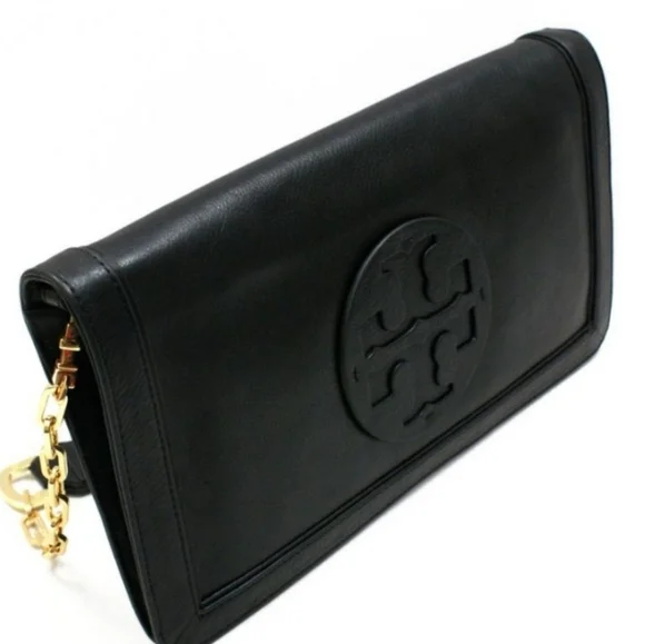 Tory Burch Suki Reva Leather Clutch Shoulder Bag